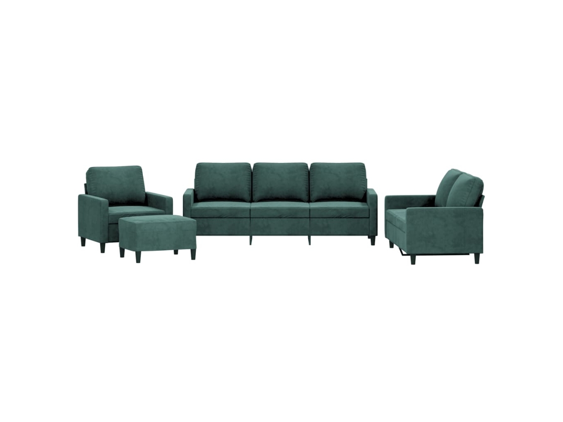 Conjunto de Sofás com Almofadões Veludo Verde escuro MAISON EXCLUSIVE