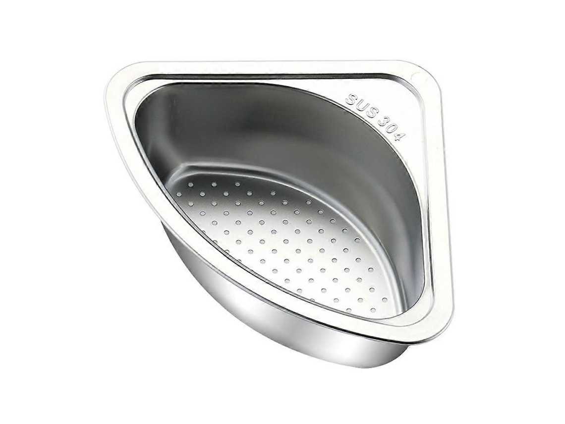 Cesto De Canto Triangular Para Pia, Escorredor De Cozinha, Prateado