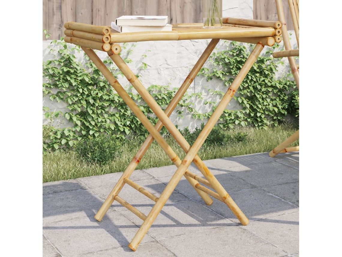 Vidaxl Mesa Tabuleiro Dobrável 70,5x42,5x80 Cm Bambu