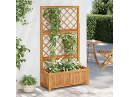 Vidaxl Floreira Com Treliça 85x38x150 Cm Madeira De Acácia Maciça