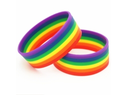 Pulseira De Silicone Arco Íris Orgulho Lésbico Props De Festa Universal