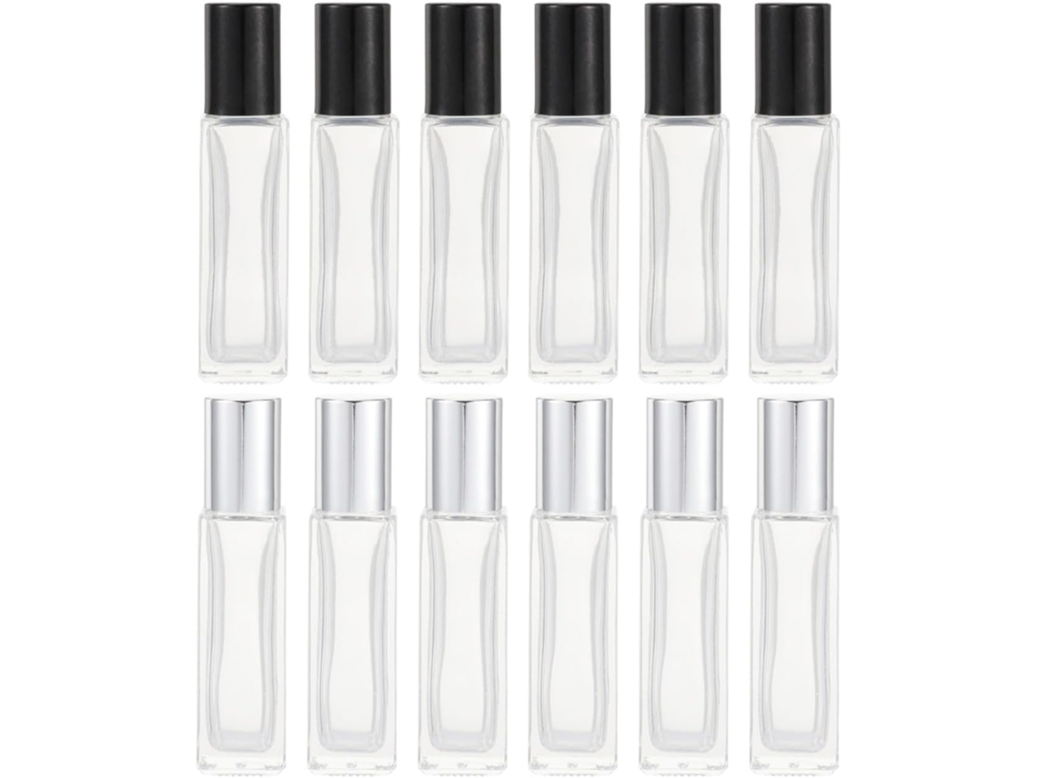 Conjunto De 12 Frascos Roll-off De Vidro Grosso Para Óleos Essenciais E Perfumes - Pacote Vazio