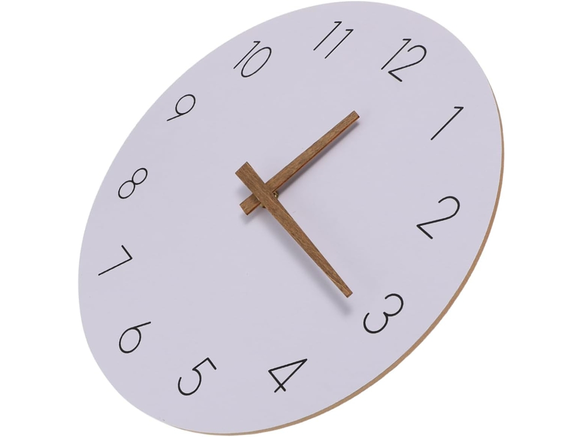 Relógio De Parede Decorativo De Madeira Com Quartzo Silencioso De 30 Cm Para Sala De Estar Gokoco