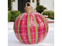 Bola Navideña Hinchable Gigante 60cm, Transparente, Decoração Navideira Interior Exterior, Pvc Durável