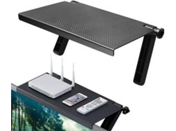 Prateleira superior ajustável AQUAFORGE para monitor dobrável, suporte para TV box, roteador e controle remoto