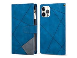 Capa Em Couro Pu À Prova De Quedas Para Apple Iphone 16 Pro - Azul