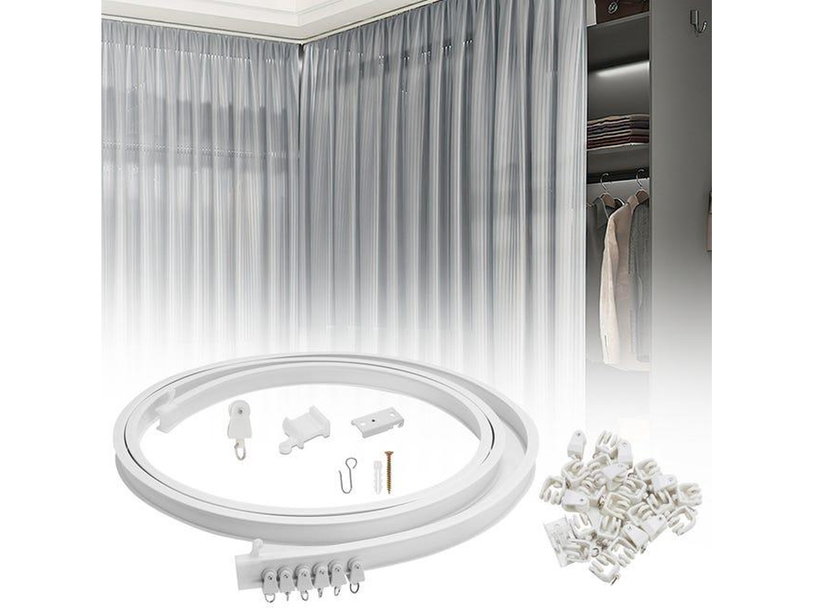 Kit De Trilho De Cortina De Teto Dobrável, Trilho De Cortina Flexível De 5 M Com 40 Ganchos Para Casa, Quarto, Janela, Banheiro, Escritório