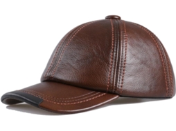Boné de Beisebol Unissex, Couro Bovino 100 Genuíno, Masculino, Outono e Inverno, Grosso e Quente. SFUSHOS