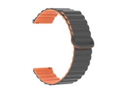 Pulseira De Silicone Com Fecho Magnético Para Huawei Gt6 Gt5, Bicolor Cinza E Laranja, 22mm, Compatível Com Smartwatches