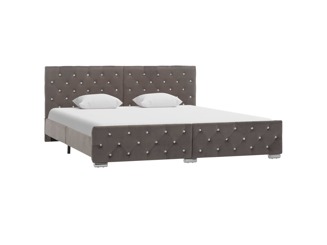 Bed Frame, Bed Frames Vidaxl Cinzeto Veludo (180 X 200 Cm)