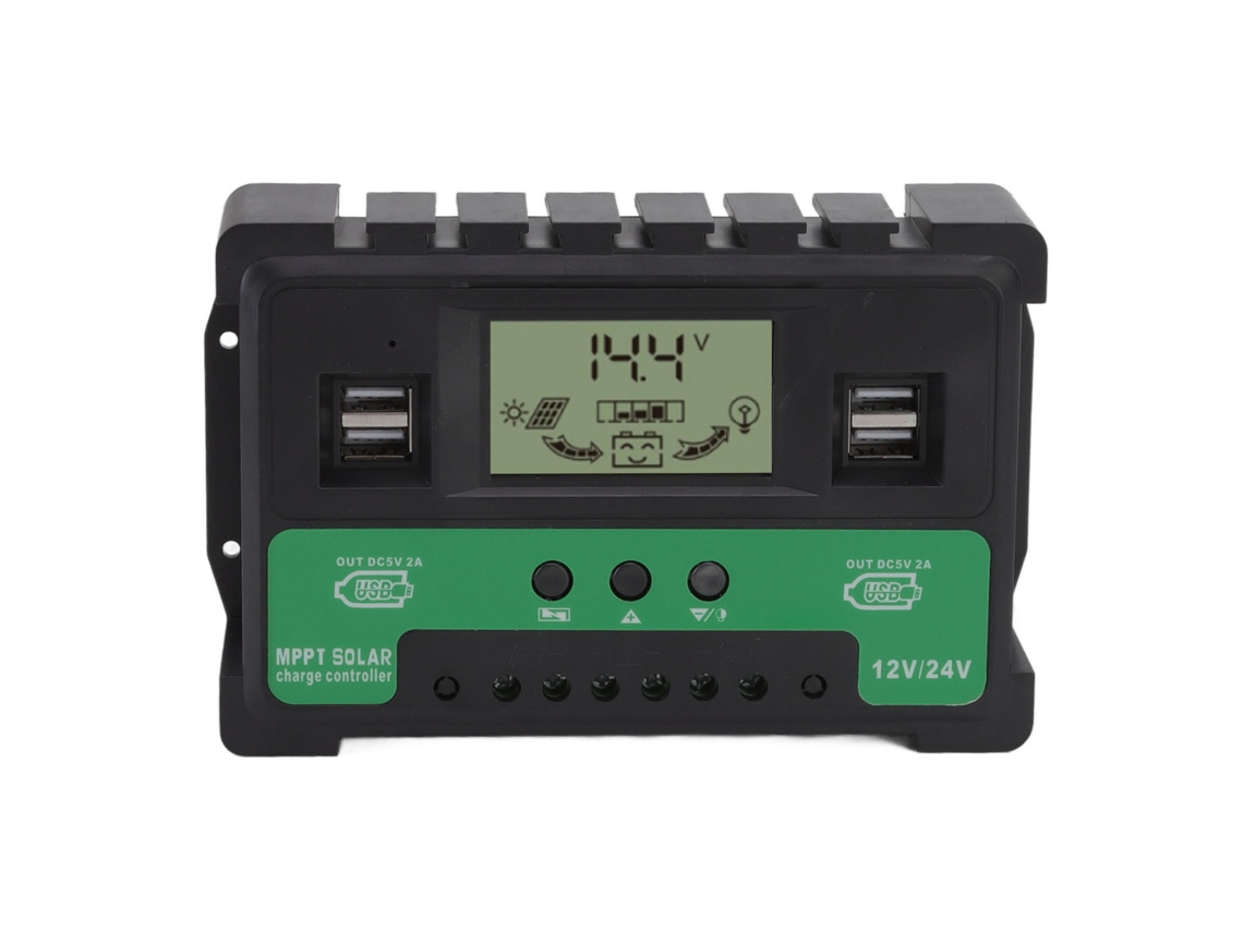 Controlador Solar 12v 24v 40a com LCD, 4 saídas USB 5v 2,5a S/MARCA
