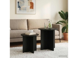 Vidaxl Conjunto De Mesas De Apoio 2 Unid. Carvalho Preto Ø 45 X 45 Cm