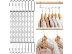 Porta roupas de Metal Que Economiza Espaço Porta roupas Múltiplos roupas Plástico de Cromo/prata, 26 Cm de Comprimento STELASPLEN