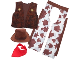 Conjunto de Cowboy Masculino com Colete Chapéu Fantasia Festa CHABERLU