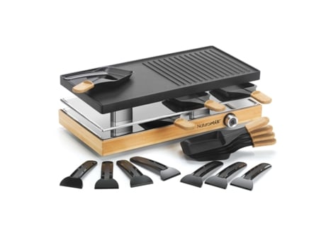 Raclette/Grill.8Pers.8Pans.12 Rac.Wood-8 NATURAMIX