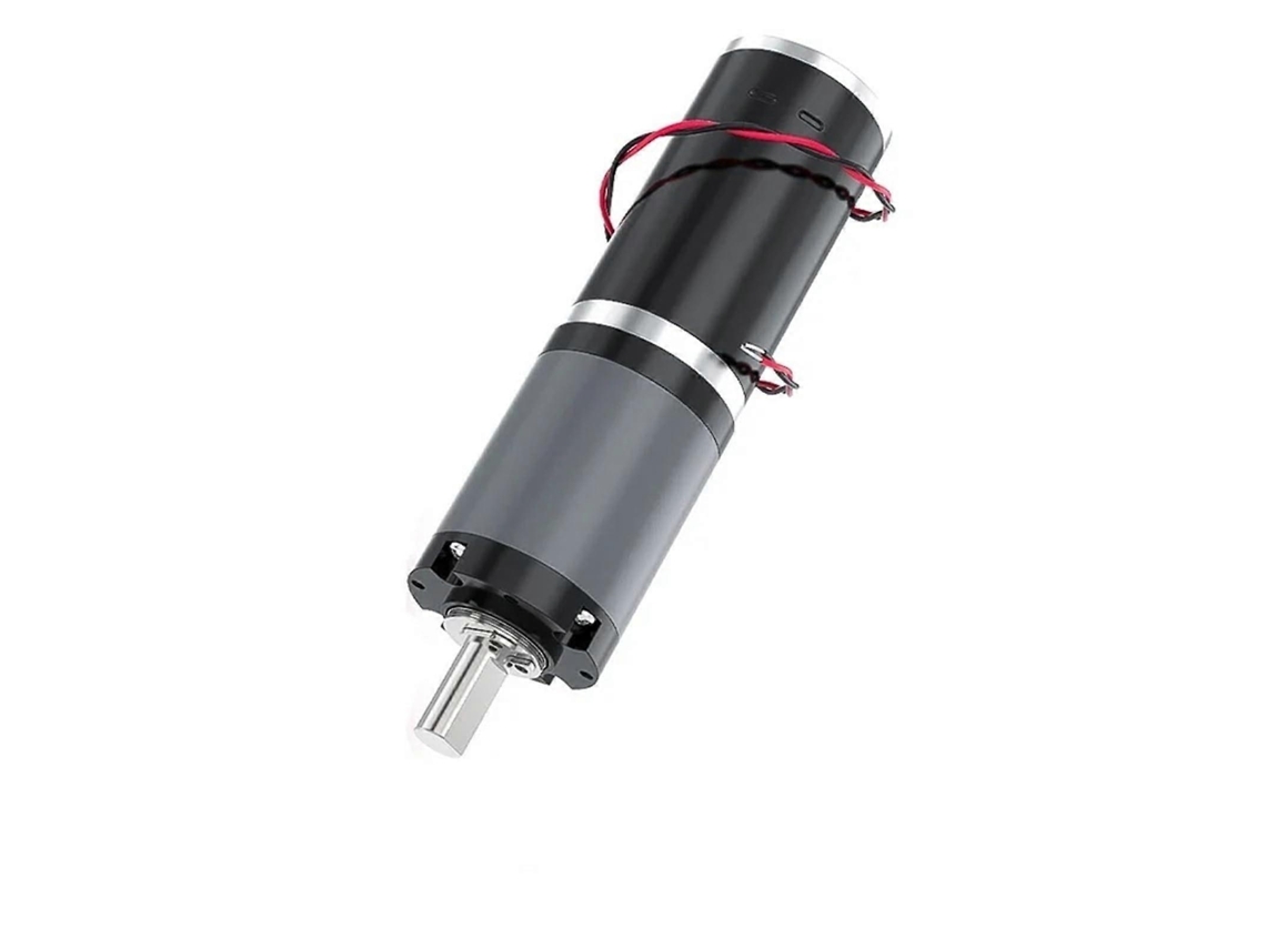Motorredutor CC de 24 V com controlador, torque, velocidade variável, reversível, 80 rpm, suporte incluído.