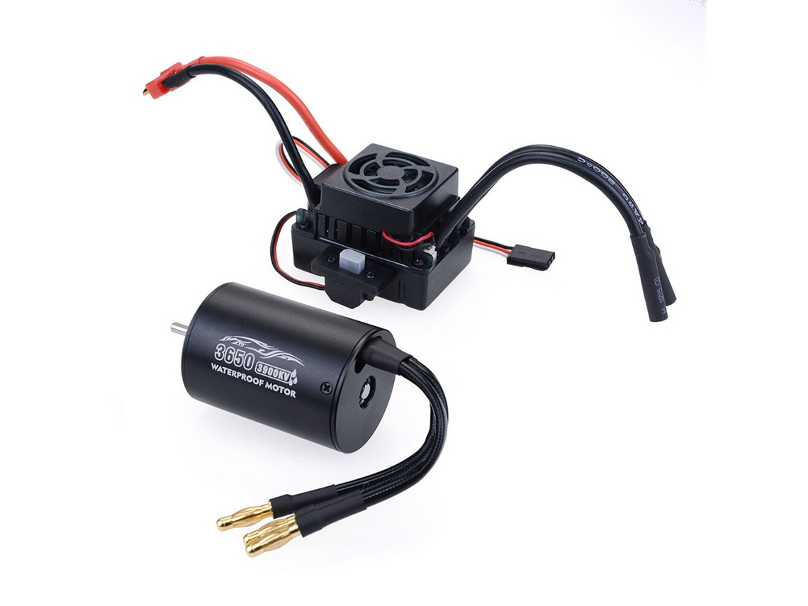 Motor Brushless Surpass Hobby 3650 À Prova de Água, 4 Polos, 3,175 Mm, Sem Sensor, para Carros Rc + Esc de 60 a para Modelos de Veículos 1/8/10 MDUG