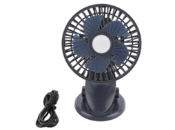 Ventilador Portátil Usb Recarregável Clipável Ajustável Preto