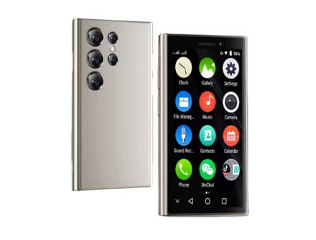 Mini Smartphone Klack XS24 Pro, 3 polegadas, rede 3G, 2 16GB ROM, Dual SIM, Google Play Store - Dourado