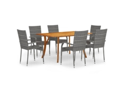 7 Pcs Conjunto de Jantar para Jardim Cinzento MAISON EXCLUSIVE