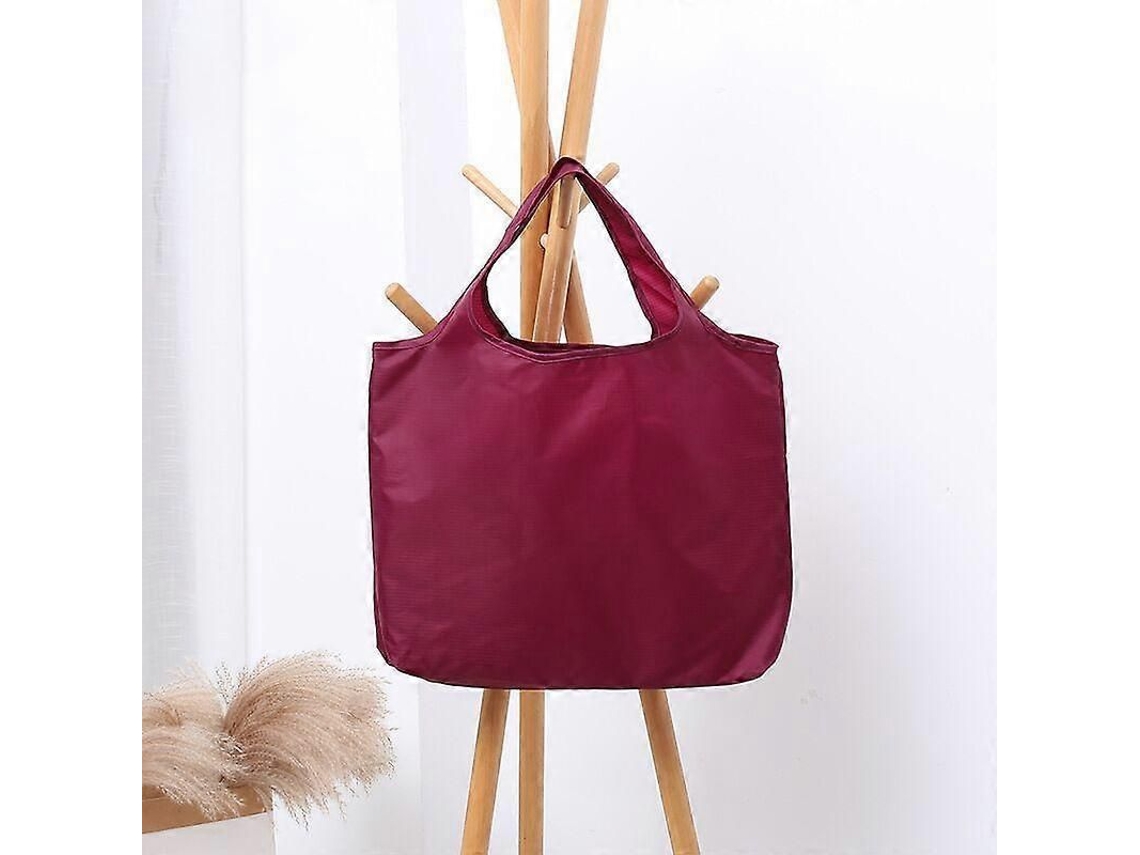 Sacola de Compras Dobrável e Reutilizável, Ecológica, Portátil, com Grande Capacidade, para Usar no Ombro Ou na Mão. Cor Vermelha. GOKOCO