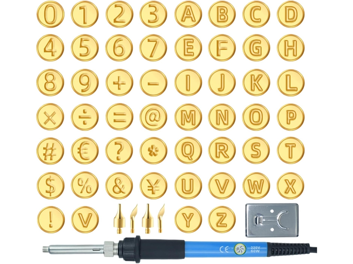 Kit De Ferramentas Para Gravação Em Madeira Com 56 Peças, Incluindo Ferramentas Para Letras, Relevo A Quente E Outras.