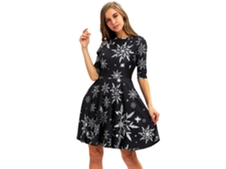 Roupas de Natal Vestido Slim Estampado L