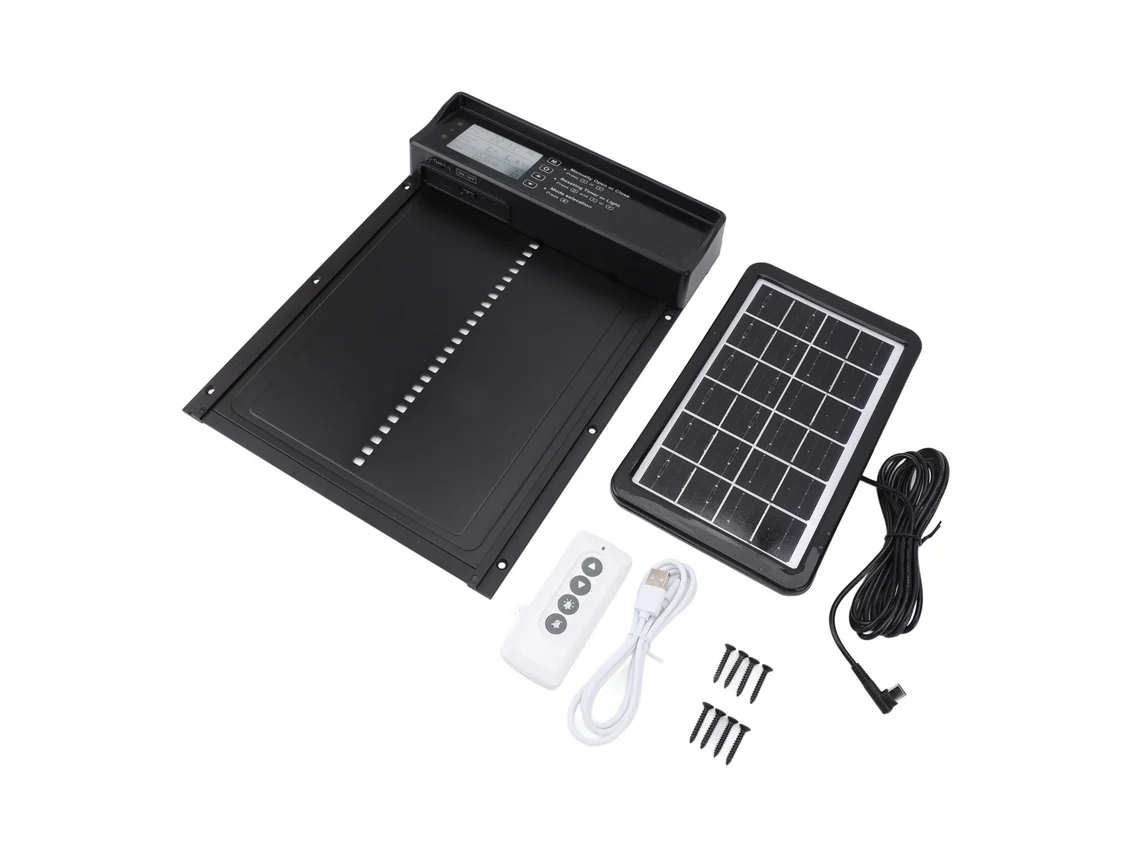 Porta Automática Para Galinheiro, Alimentada Por Energia Solar, Ip45, À Prova Dágua, Liga De Alumínio, Porta Automática Para Galinheiro Com Controle