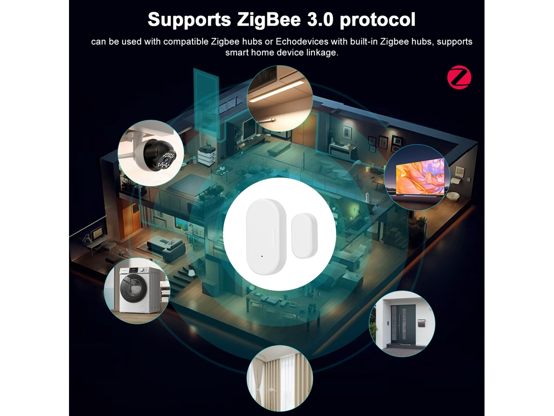 Sensor De Porta E Janela Zigbee Laxiscreed Com Notificações Inteligentes Na App