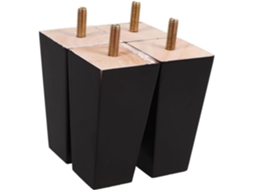 Conjunto De 4 Pés Madeira Cônicos Para Móveis, Ideais Para Bancos, Sofás, Mesas, Camas E Cadeiras