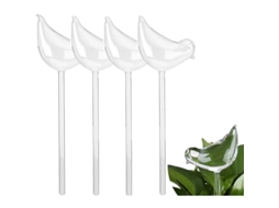 Conjunto De 4 Globos De Rega Automática Em Vidro Transparente Forma De Pássaro (25*11cm)