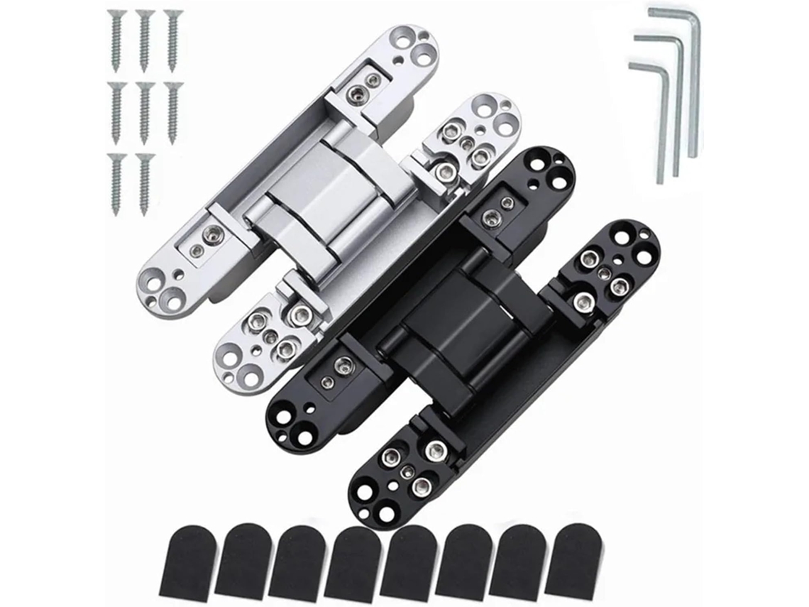 Fechadura Embutida Para Porta Dupla, 2 Peças, Dobradiças Invisíveis, Ocultas, Ajustáveis, Em Cruz, Para Portas De
