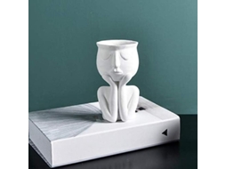 Vaso De Personaje Nórdico Creativo Para Suculentas Maceta Abstracta Blanca Hogar Oficina