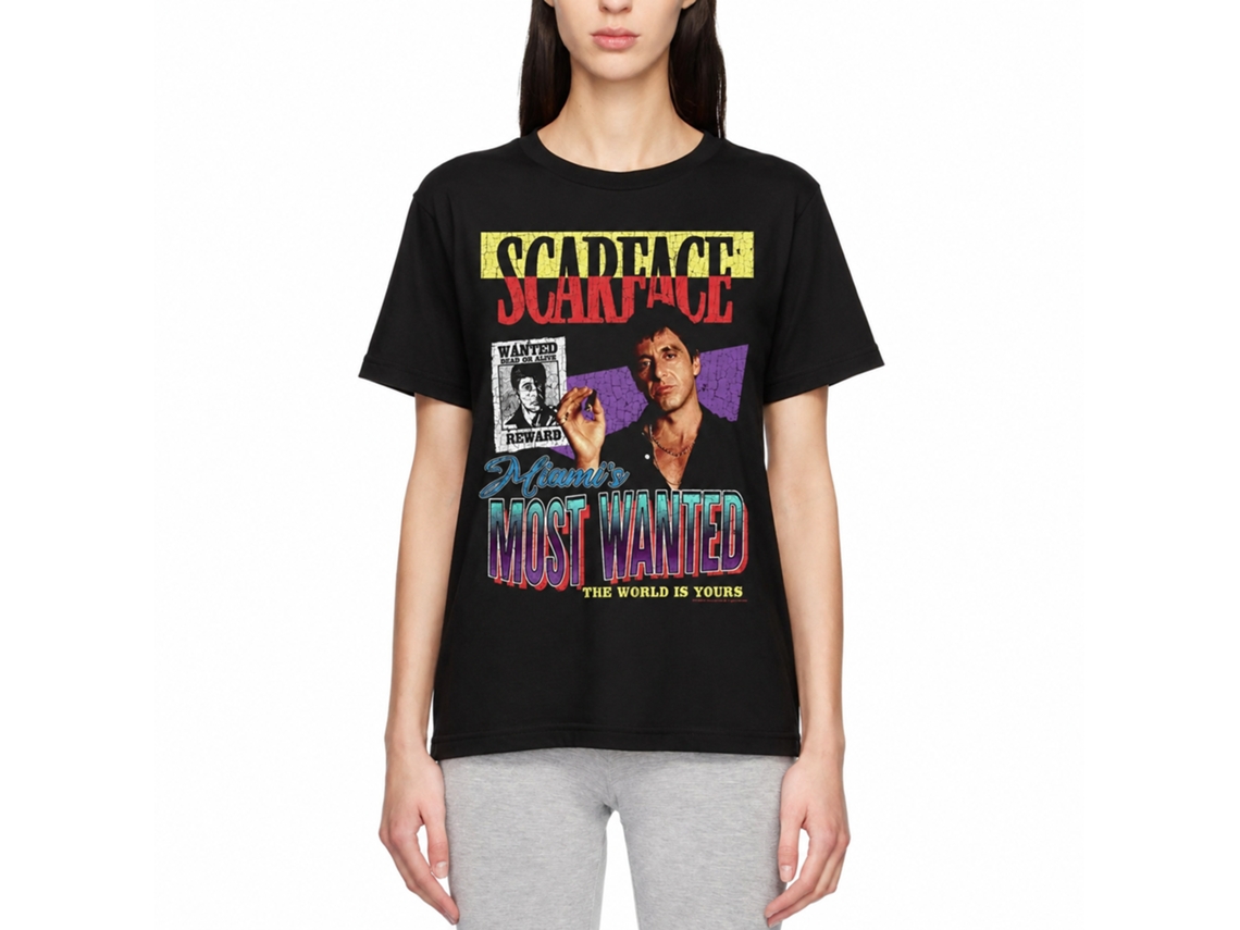Rockinstone Scarface Movie Most Wanted Black Adult T-shirt Size:xl