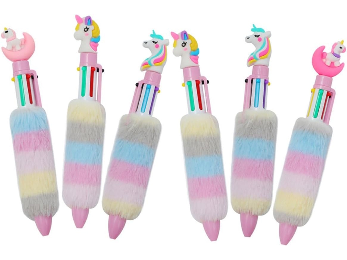 Nuobesty Conjunto De 6 Canetas Esferográficas Unicórnio Fofinhas Com