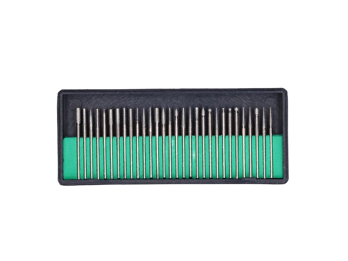 Conjunto De 30 Ferramentas De Lixadeira Para Polimento E Gravura Com Cabo De 2,3mm, Cabeças De Lixadeira E Brocas