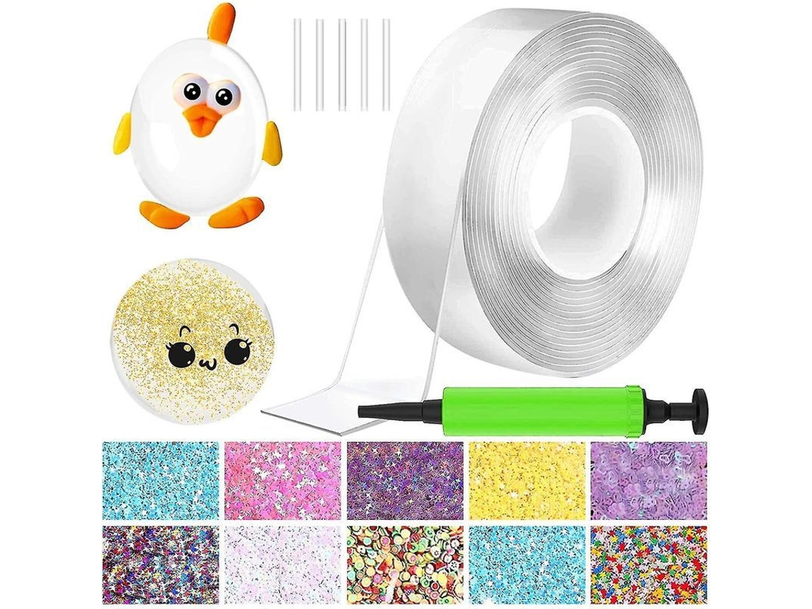 2026 kit de Burbujas Con Cinta Nano de Doble Cara, Cinta Elástica de Plástico, Juguete para Niños, Bricolaje Y Alivio Del Estrés.