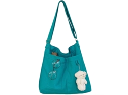 Bolsa de Ombro Lona com Zíper, Transversal Feminina Reutilizável e Lavável para Praia, Compras Dobr Ável, Hobo Ecológica, GOKOCO