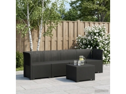 Vidaxl Sofá De Jardim 4 Lugares Look Rattan Pp Antracite