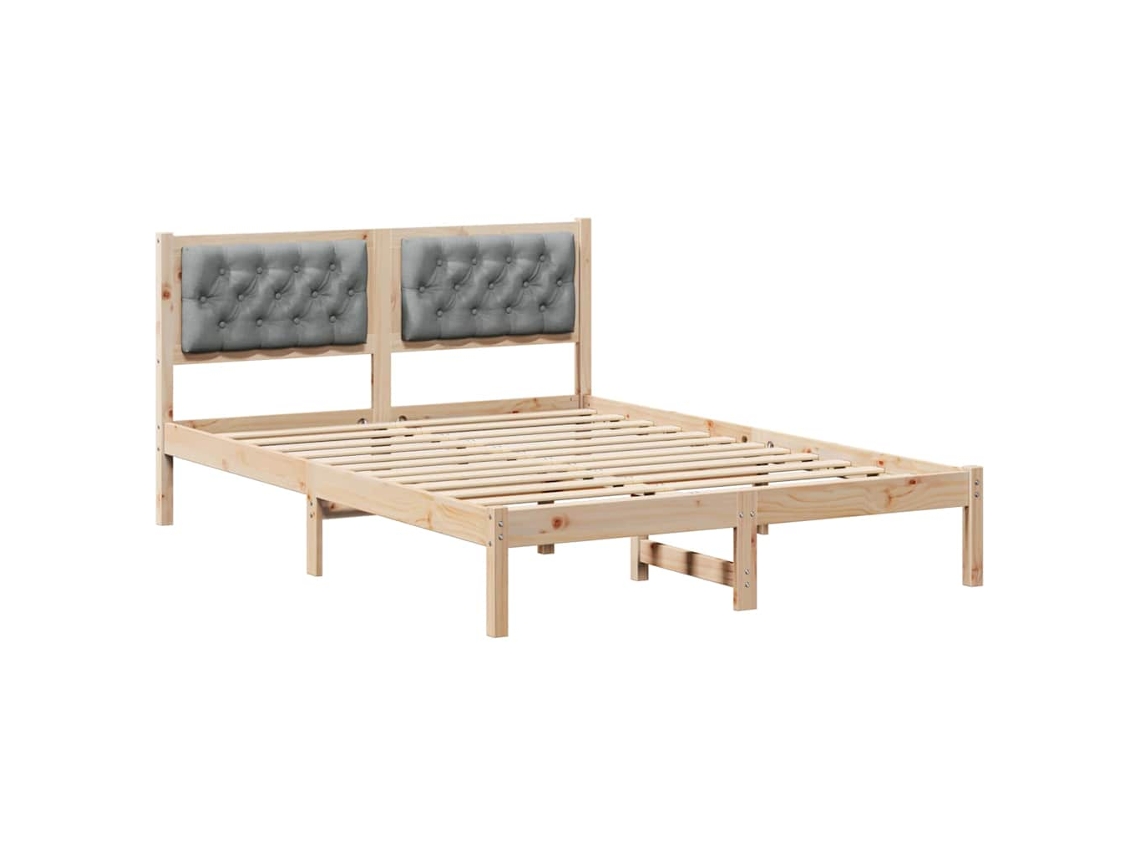 Estrutura da Cama com Cabeceira Cinzento Claro 140x200 cm MAISON EXCLUSIVE