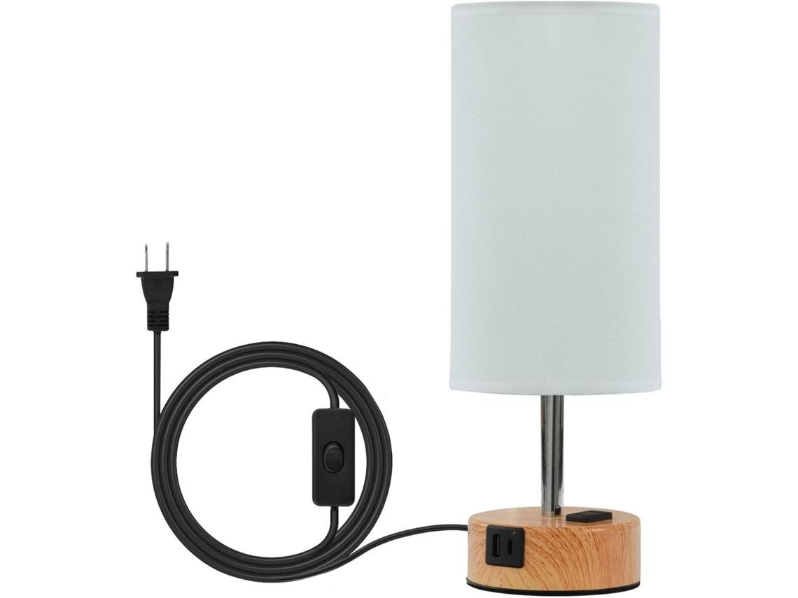 Luminária de cabeceira Yuiboo azul claro com base sensível ao toque e cúpula texturizada, ideal para o quarto.