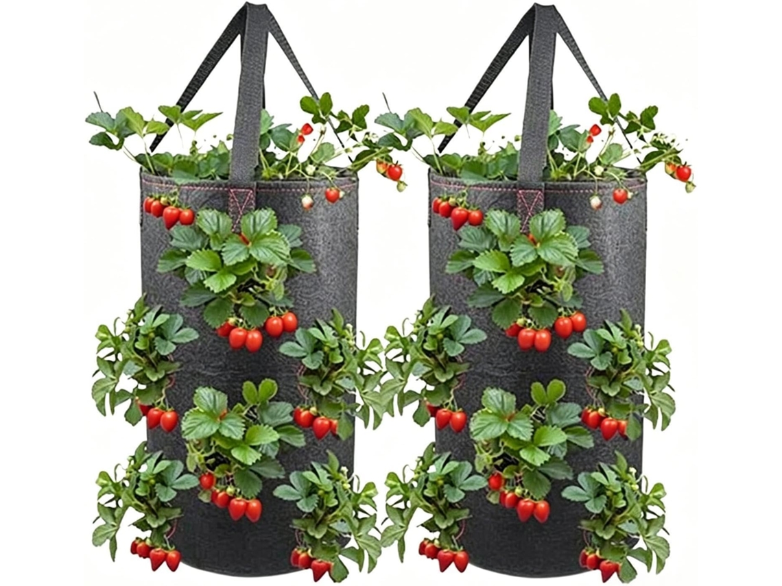 Vaso para Plantas de 1,8 L, Vasos Suspensos para Jardim, Vaso Vertical de Feltro, Vasos Portáteis com Alça, Vaso para CHABERLU