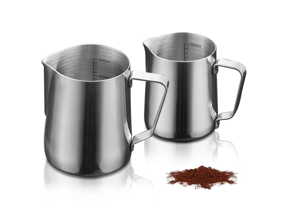 Jarra De Leite, Espumador Leite Manual Em Aço Inoxidável 350ml + 600ml, Para Creme Café