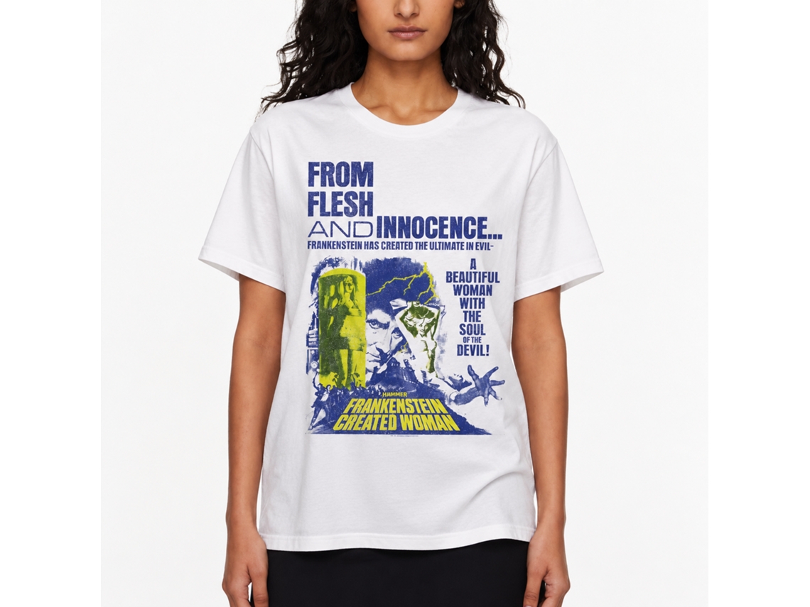 Rockinstone Horror Movies Flesh And Innocence White Adult T-shirt Size:xl