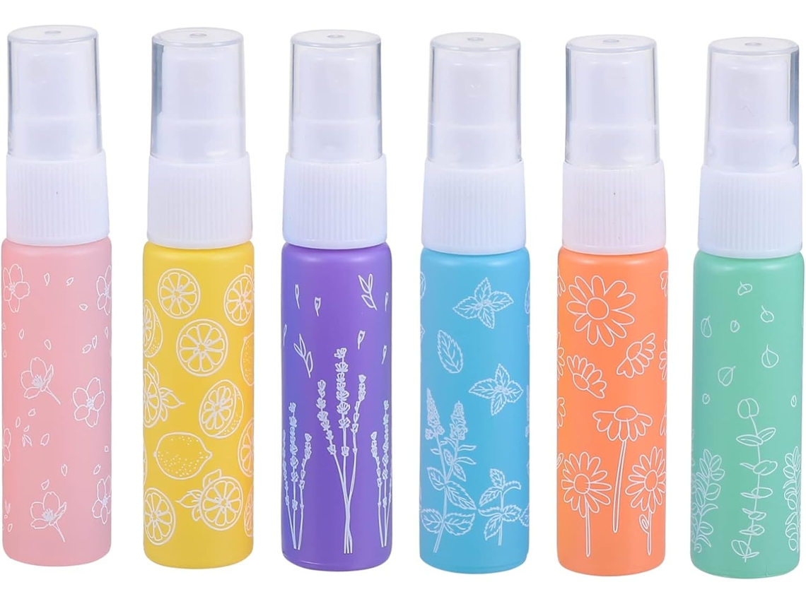 Conjunto De 6 Frascos De Vidro Para Viagem Com Spray