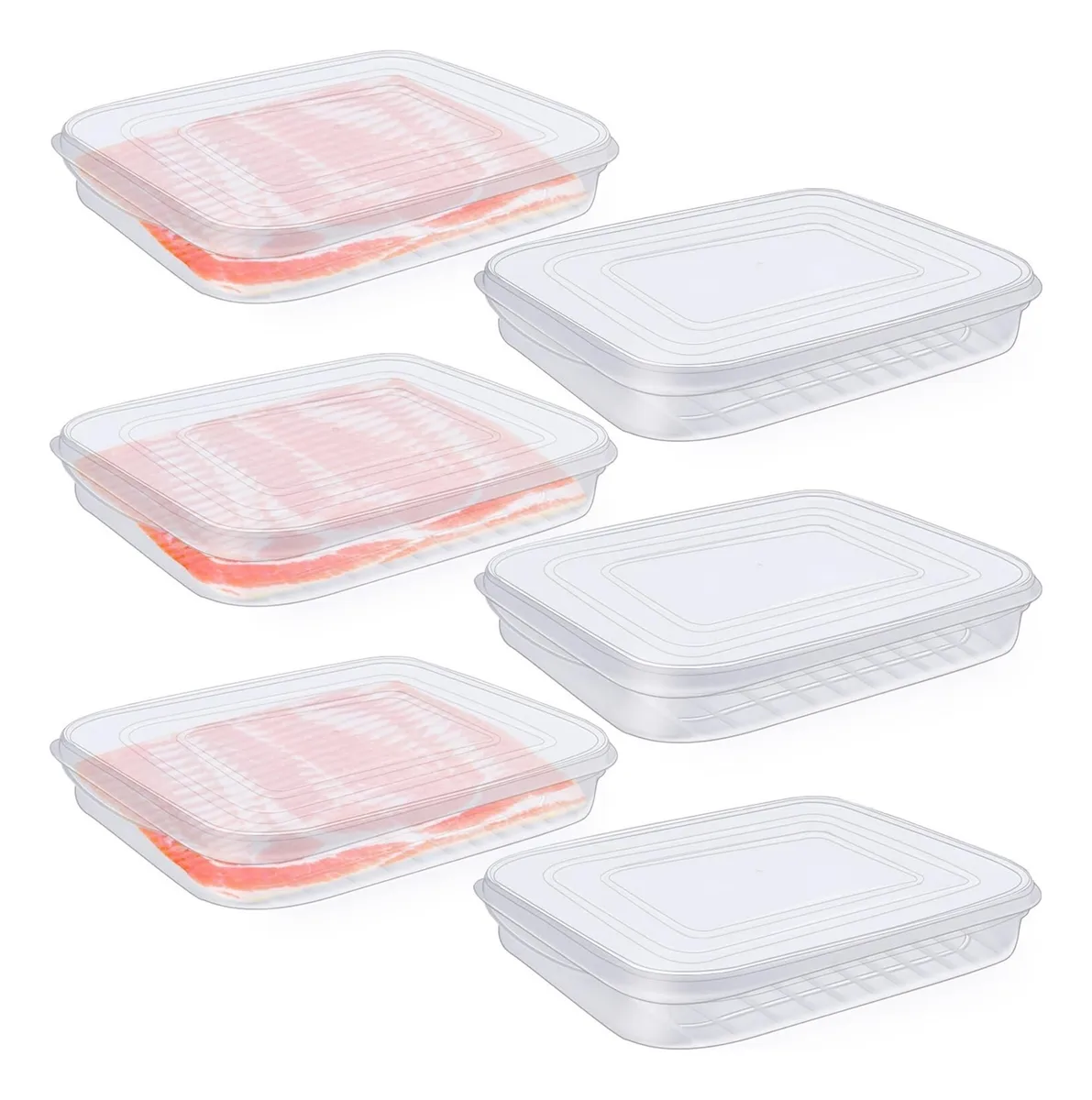 Recipiente De Bacon De 6 Peças, Recipiente De Plásticovayotoy