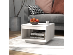 Vidaxl Mesa De Centro 50x50x33,5 Cm Madeira De Pinho Maciça Branco