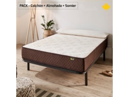Pack Colchão e Almofada Viscoelástica e Base de cama DESCANSIN Efeito Nuvem e Silencioso (100 x 190 cm)