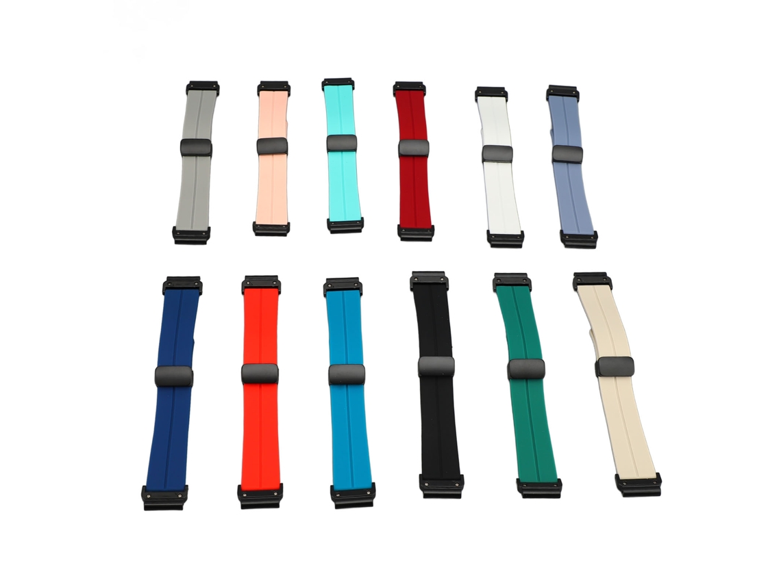 Pulseira de Relógio Silicone Magnética com Fivela de Dobramento Quick Release 22mm para Fenix 7 6 5 Plus