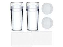 1 Conjunto de Ferramentas para Carimbar com 2 Carimbos 2 Cabeças de Silicone e 2 Espátulas AURUM